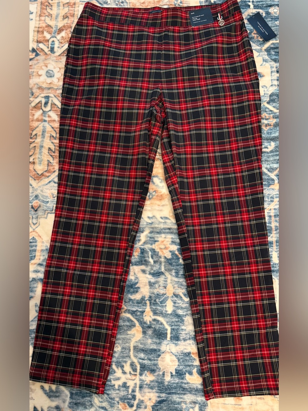 Tommy Hilfiger Red and Black Plaid Kids Pants